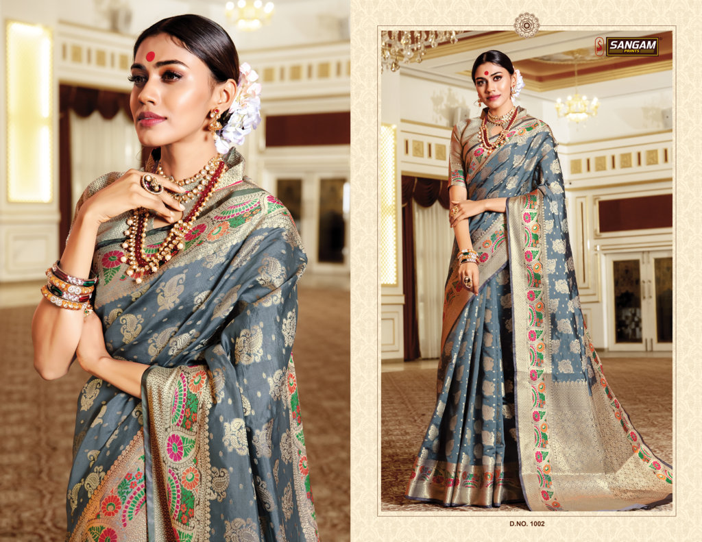 Sangam Presents Tanushree Silk Designer Sarees Collection