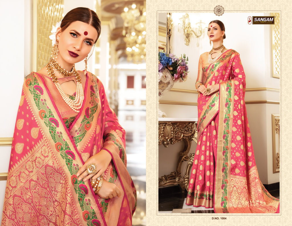 Sangam Presents Tanushree Silk Designer Sarees Collection