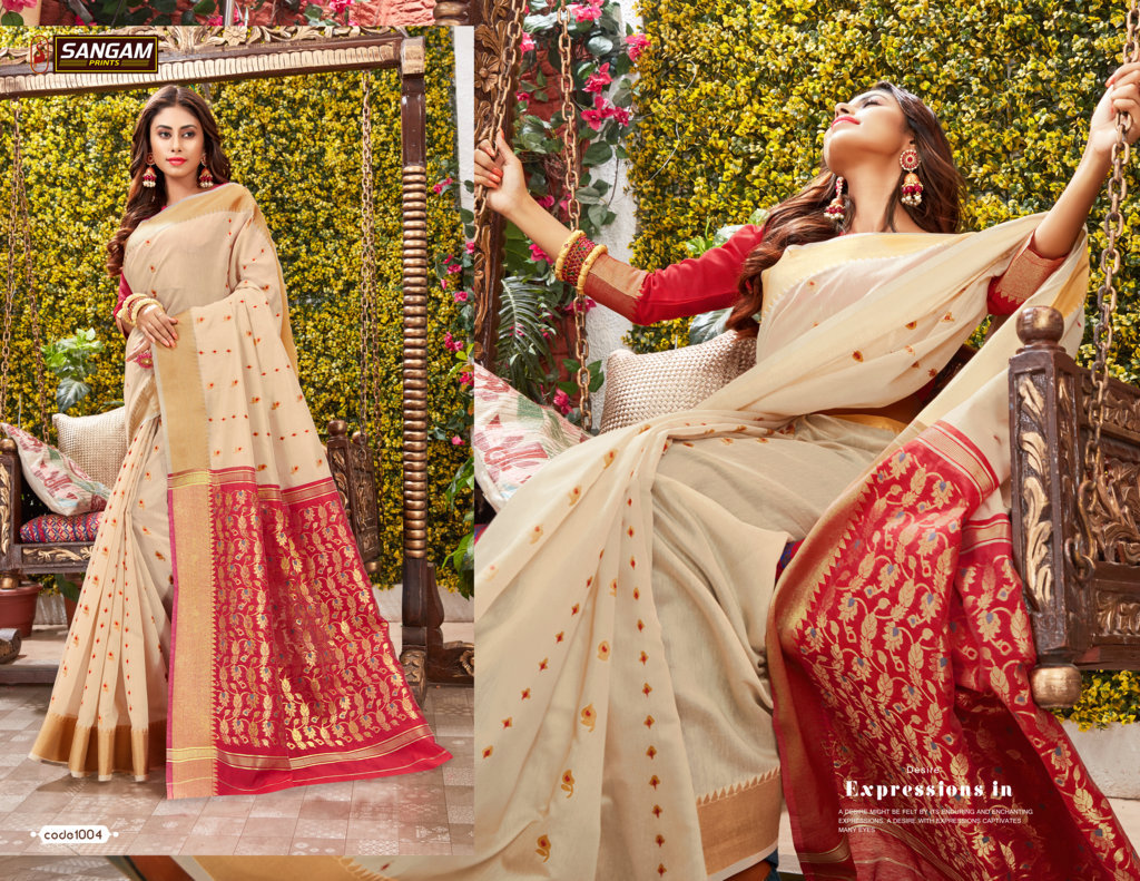 Sangam Presents Kochi Handloom Cotton Designer Saree
