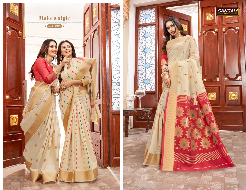 Sangam Presents Kochi Handloom Cotton Designer Saree