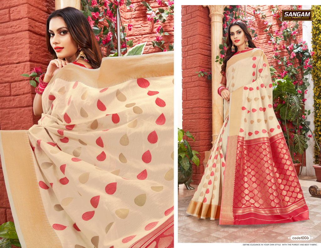 Sangam Presents Kochi Handloom Cotton Designer Saree