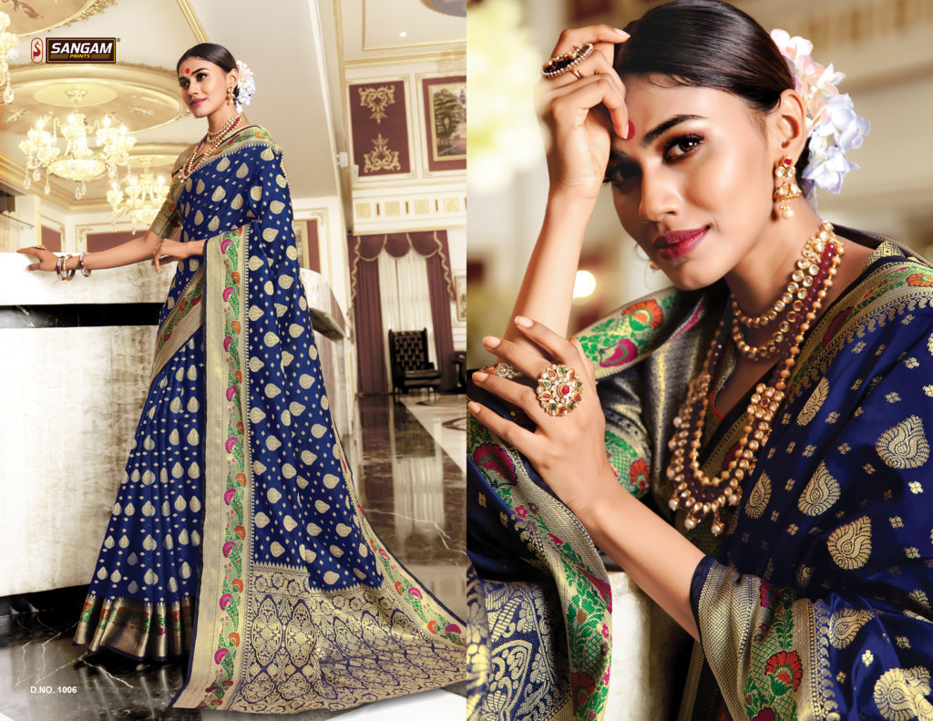 Sangam Presents Tanushree Silk Designer Sarees Collection