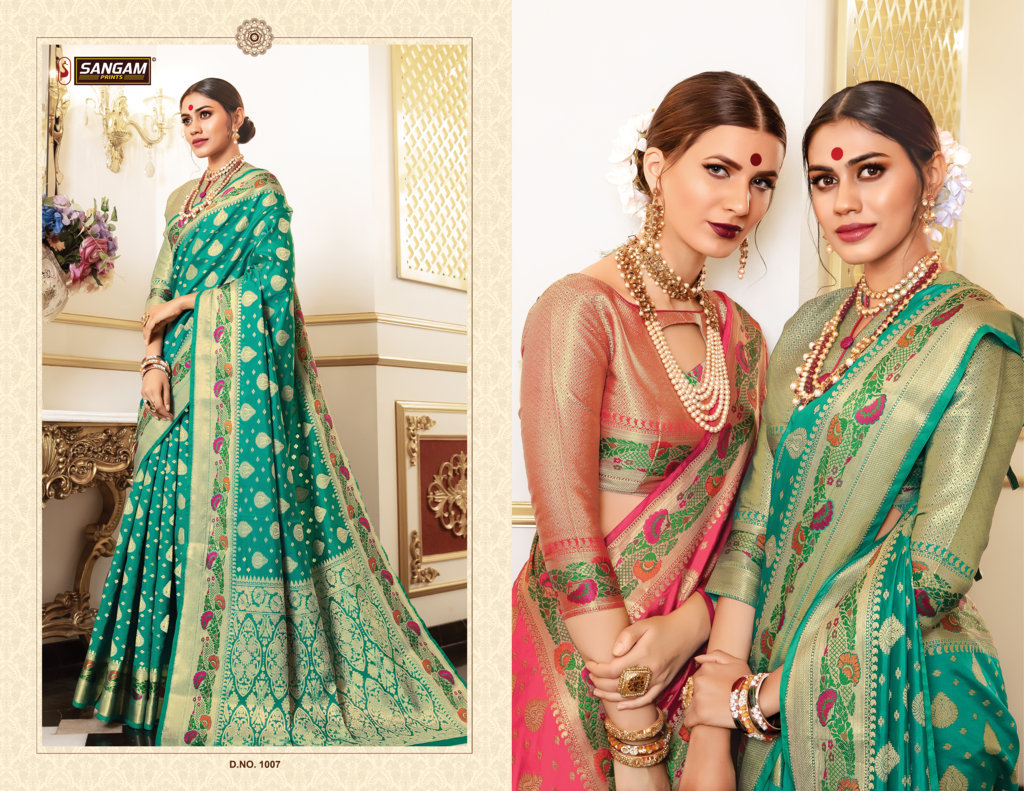 Sangam Presents Tanushree Silk Designer Sarees Collection
