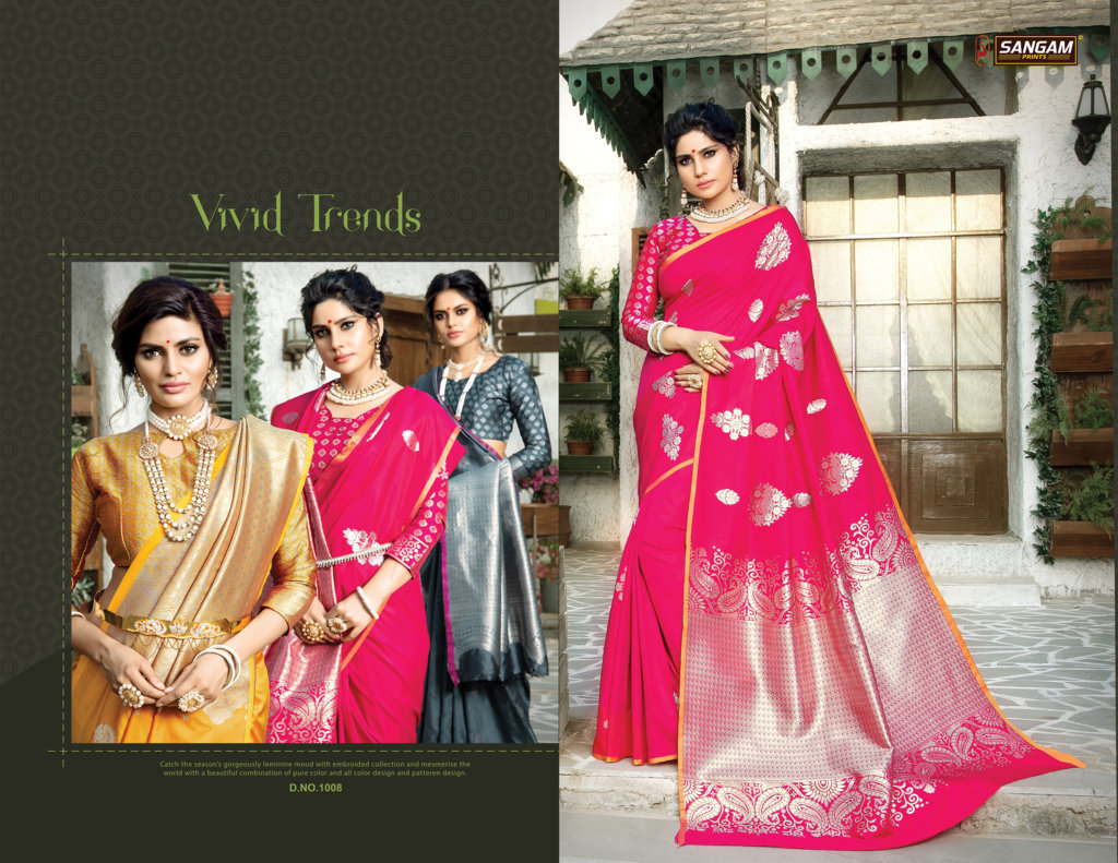 Sangam Presents Mexico Paper Silk Sarees
