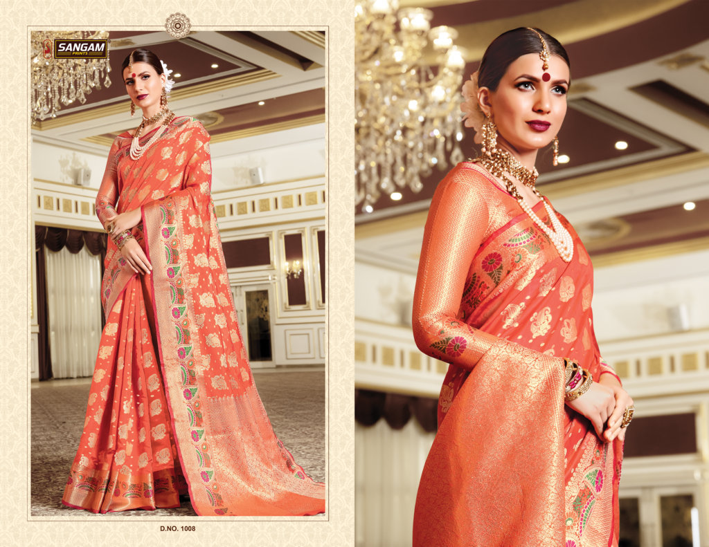 Sangam Presents Tanushree Silk Designer Sarees Collection