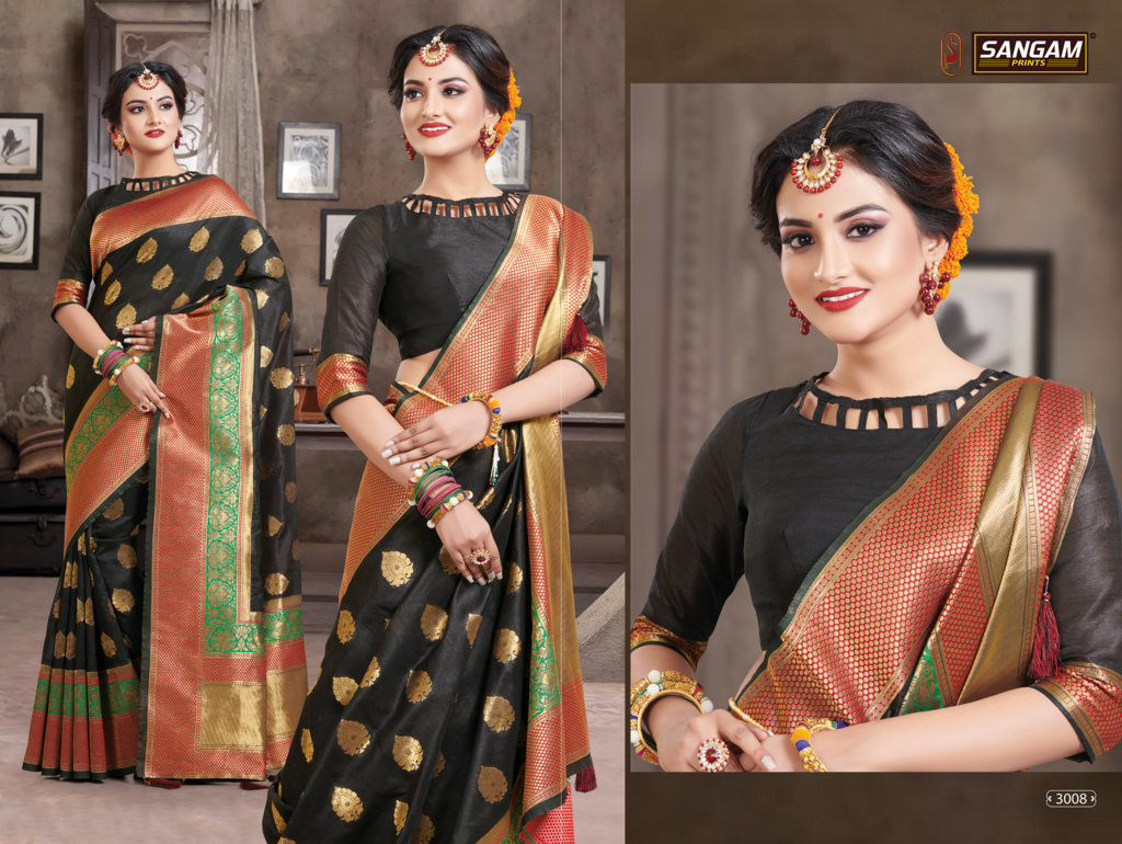 Sangam Presents Sanskruti Crystal Silk Sarees