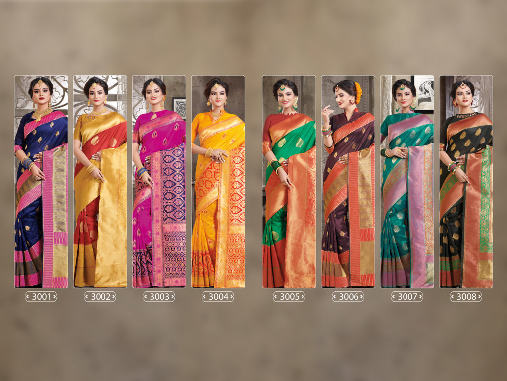 Sangam Presents Sanskruti Crystal Silk Sarees