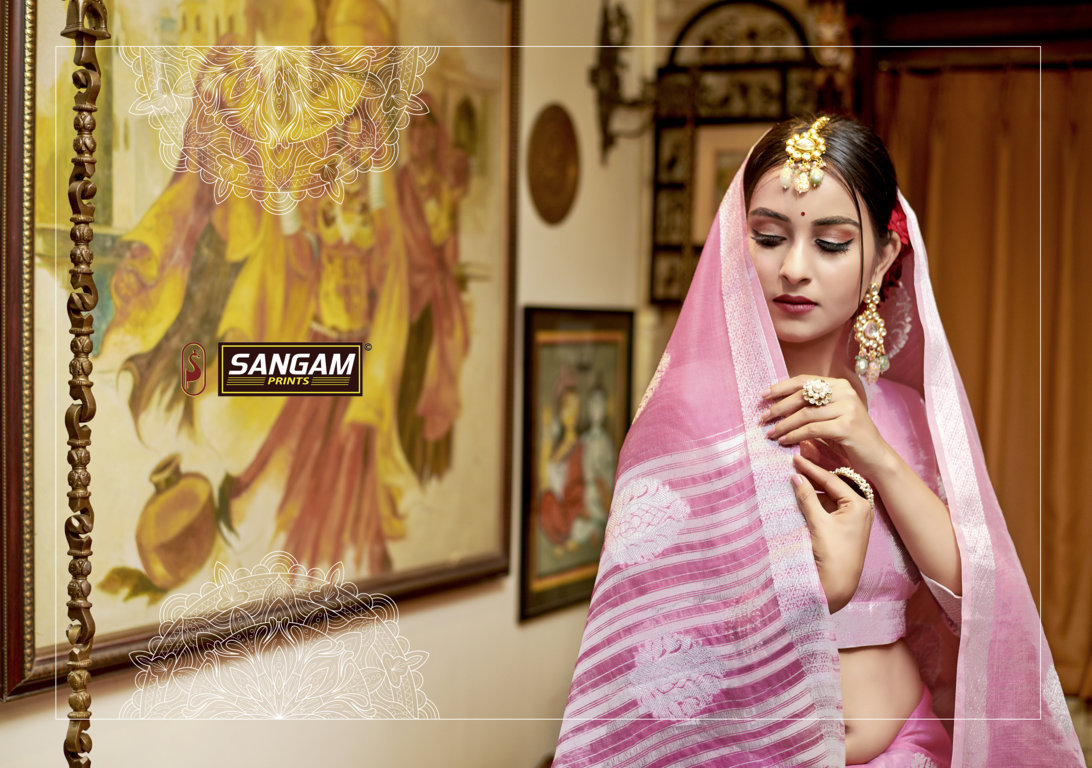 Sangam Presents Blueberry Linen Sarees Collection