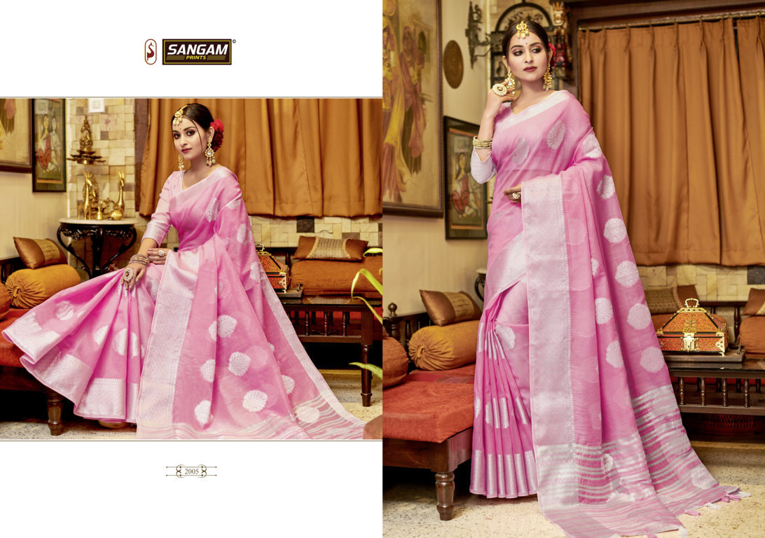 Sangam Presents Blueberry Linen Sarees Collection