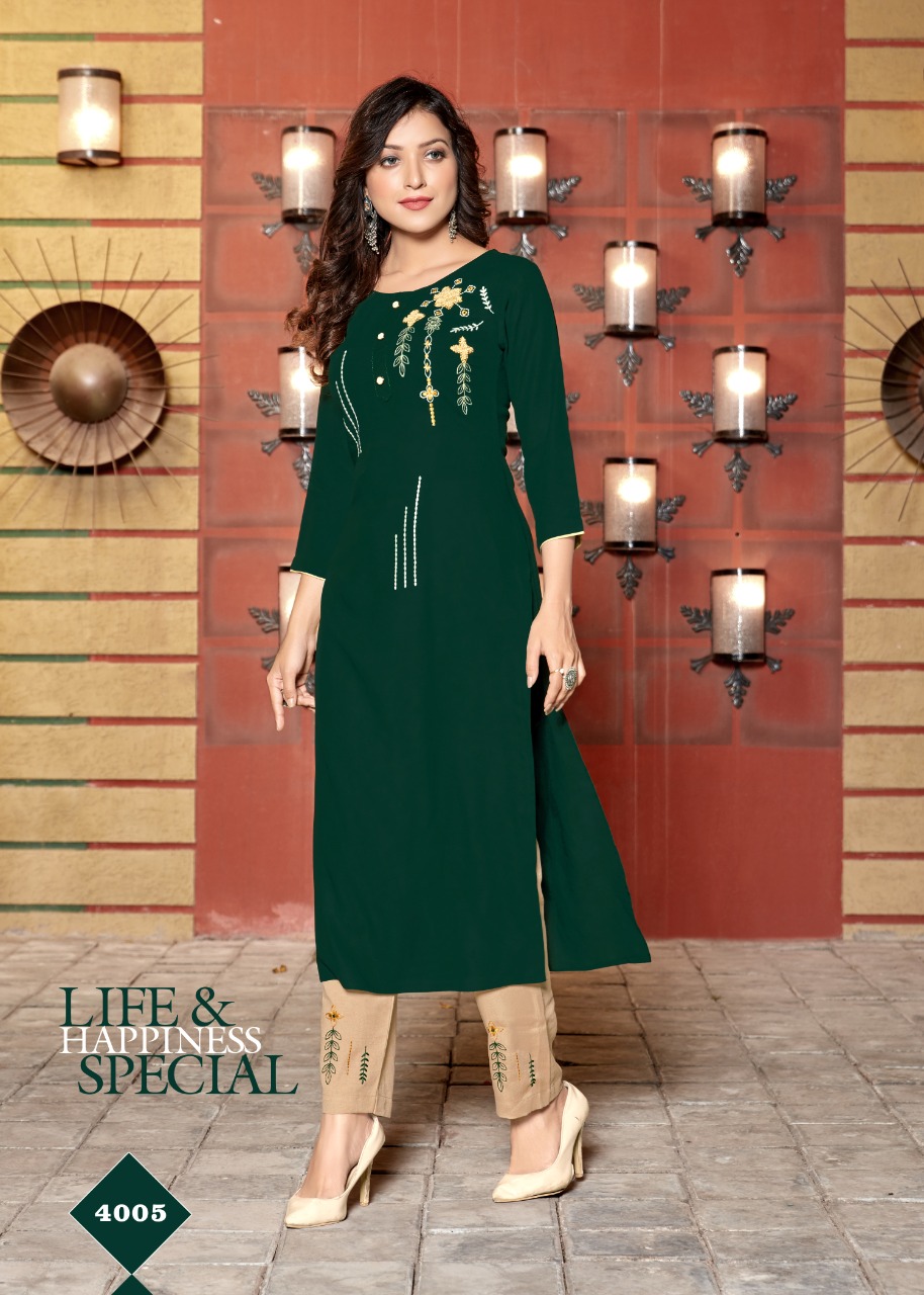 4 Colours Presents Lime Light Kurti With Bottom