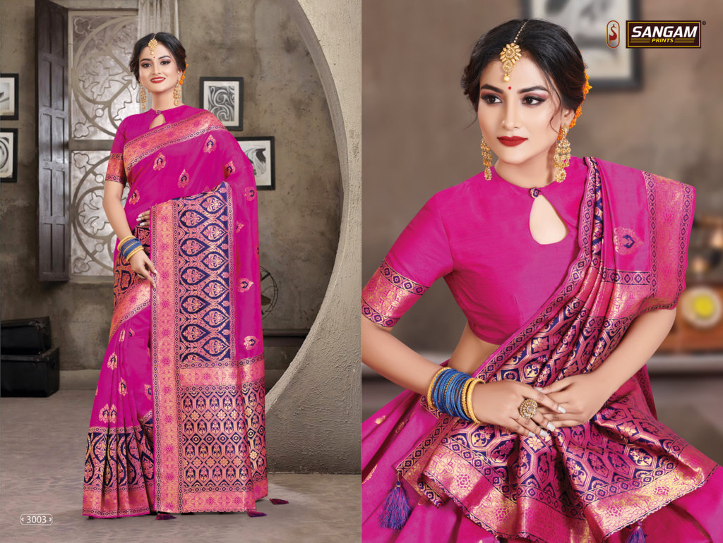 Sangam Presents Sanskruti Crystal Silk Sarees