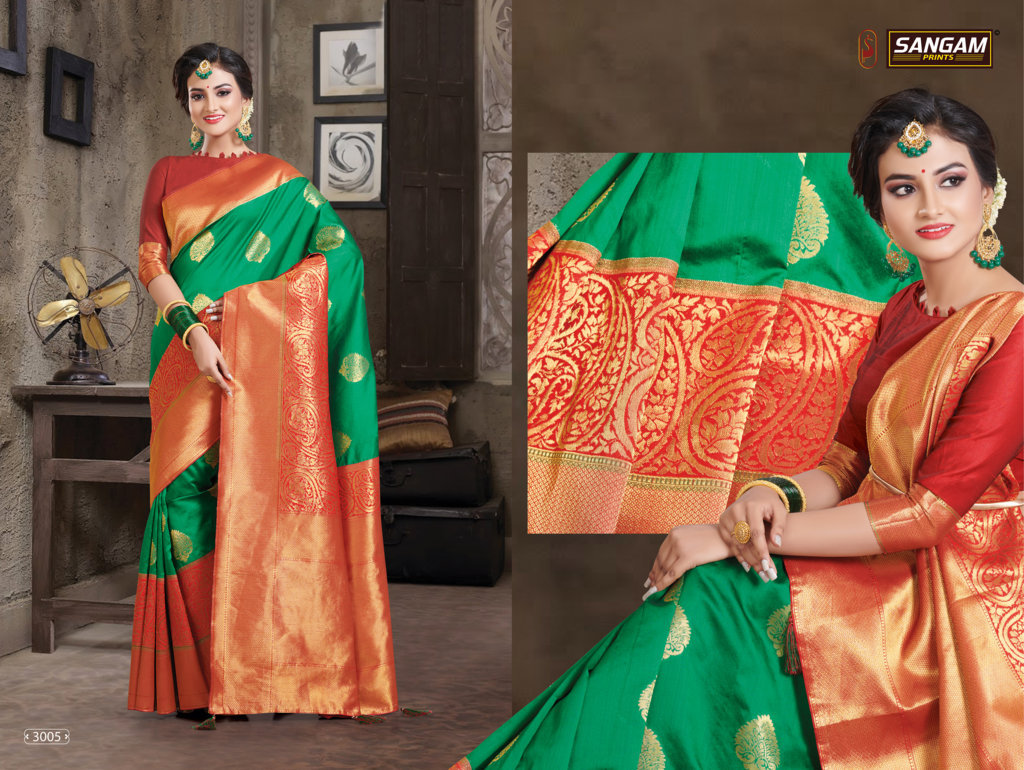Sangam Presents Sanskruti Crystal Silk Sarees