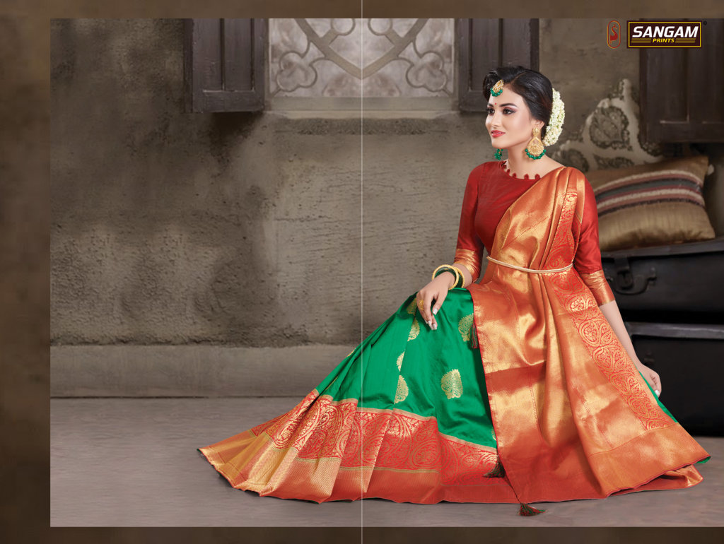Sangam Presents Sanskruti Crystal Silk Sarees