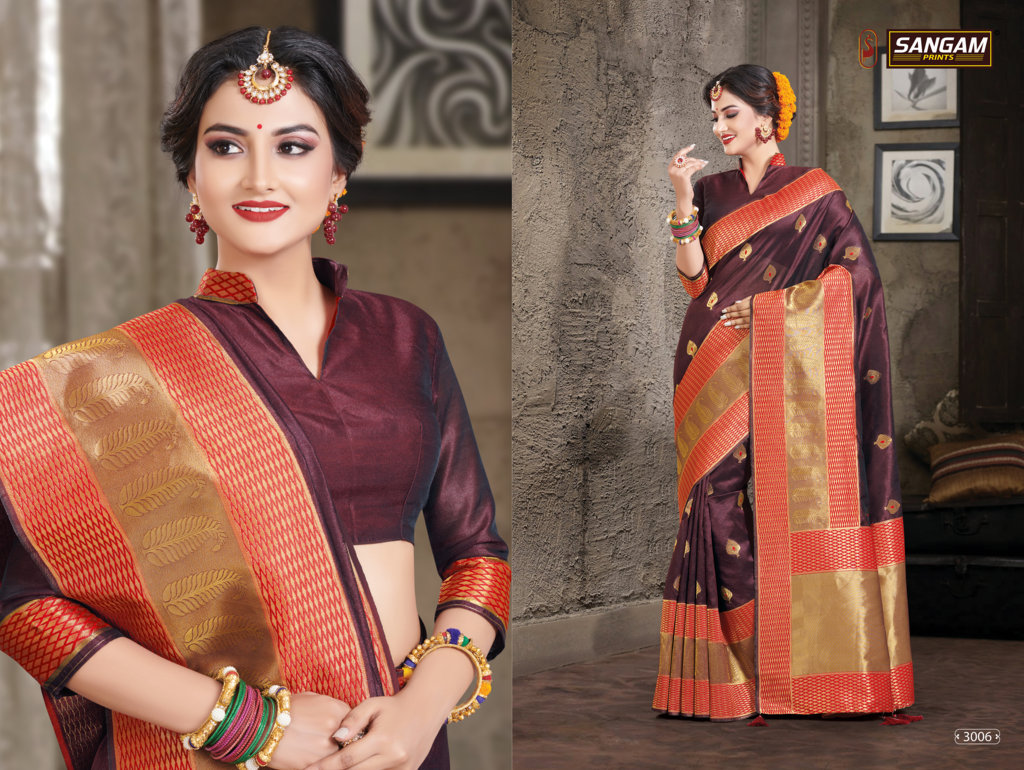 Sangam Presents Sanskruti Crystal Silk Sarees