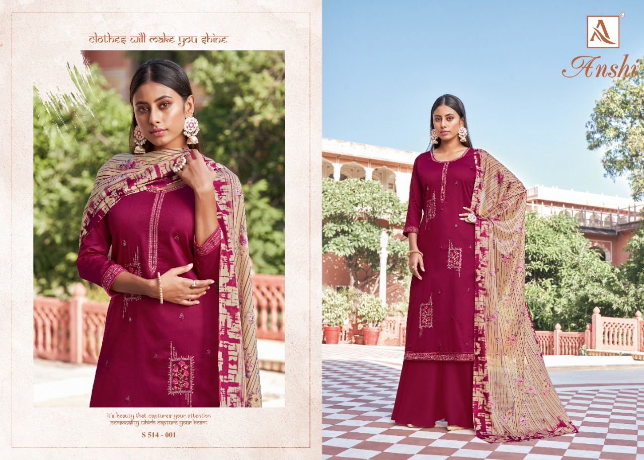 Alok   Presents Anshi  Designer Dress Material