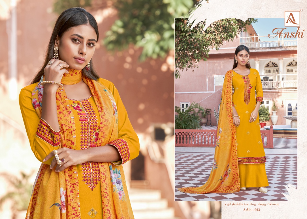 Alok   Presents Anshi  Designer Dress Material