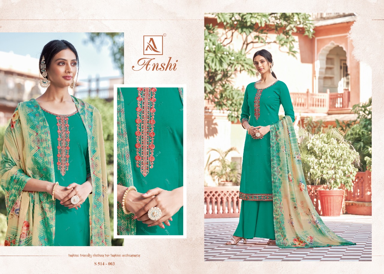Alok   Presents Anshi  Designer Dress Material