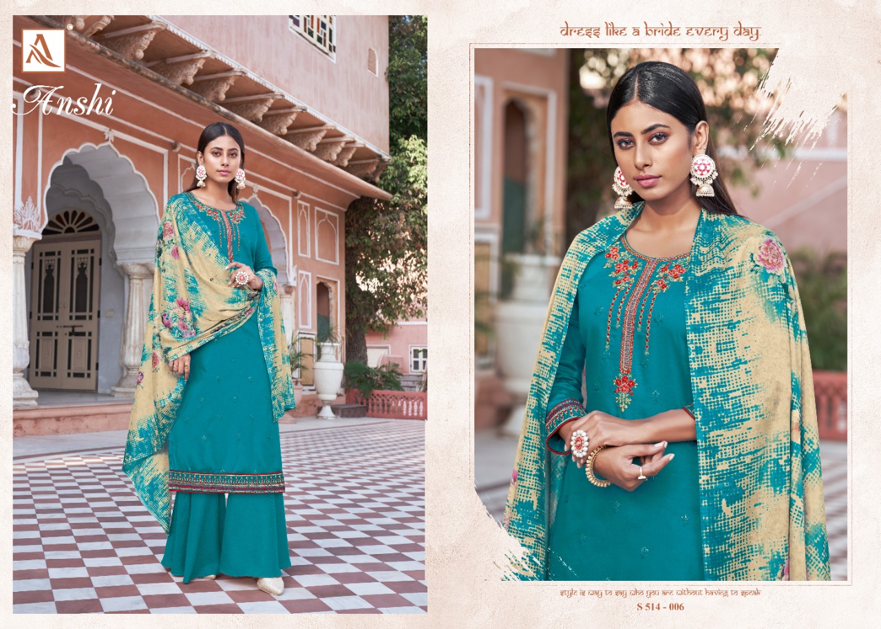 Alok   Presents Anshi  Designer Dress Material