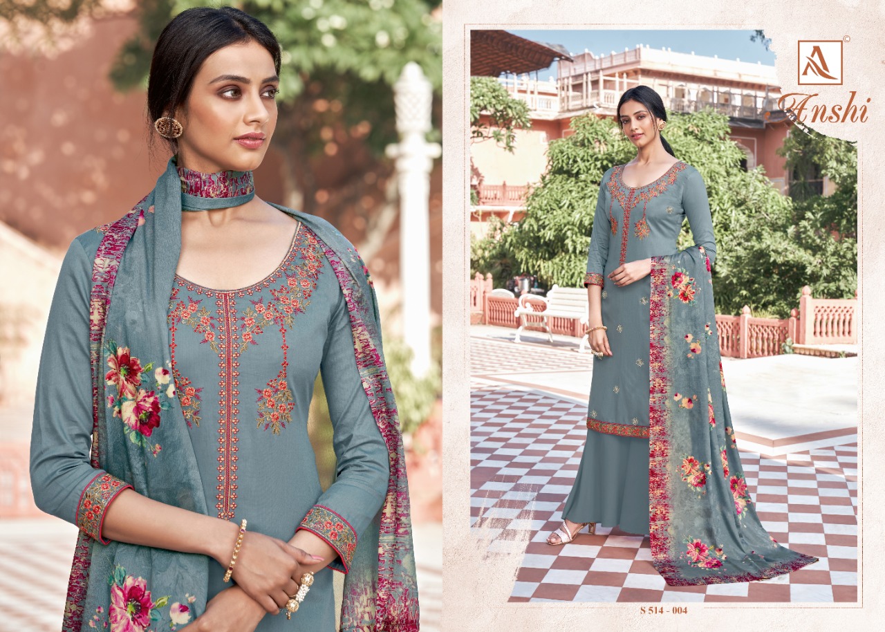 Alok   Presents Anshi  Designer Dress Material