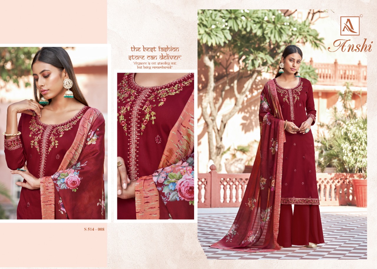 Alok   Presents Anshi  Designer Dress Material