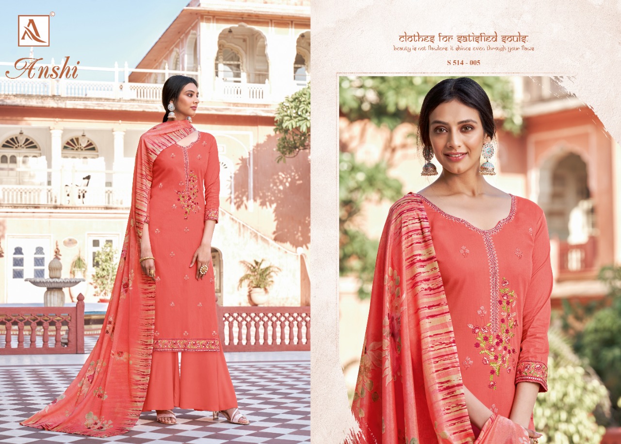 Alok   Presents Anshi  Designer Dress Material