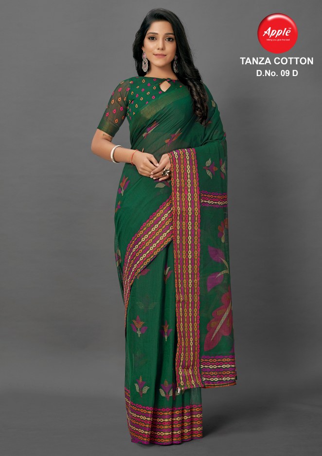 Apple  Presents Tanza Cotton Vol  9 Casual Wear Sarees Collection