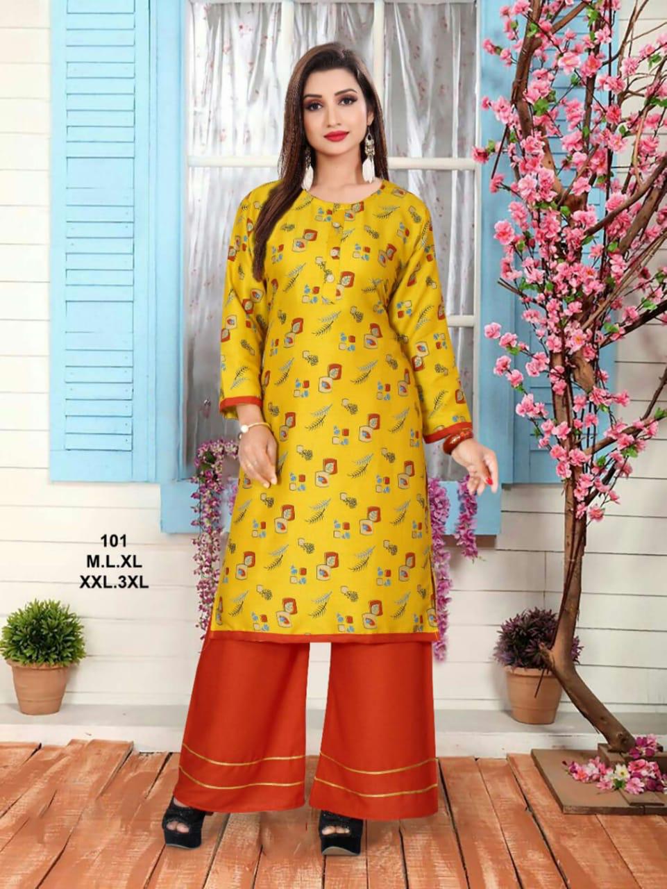 Ft Presents Peehu 2 Collection Of Heavy Rayon Classy Printed Kurti With Bottom