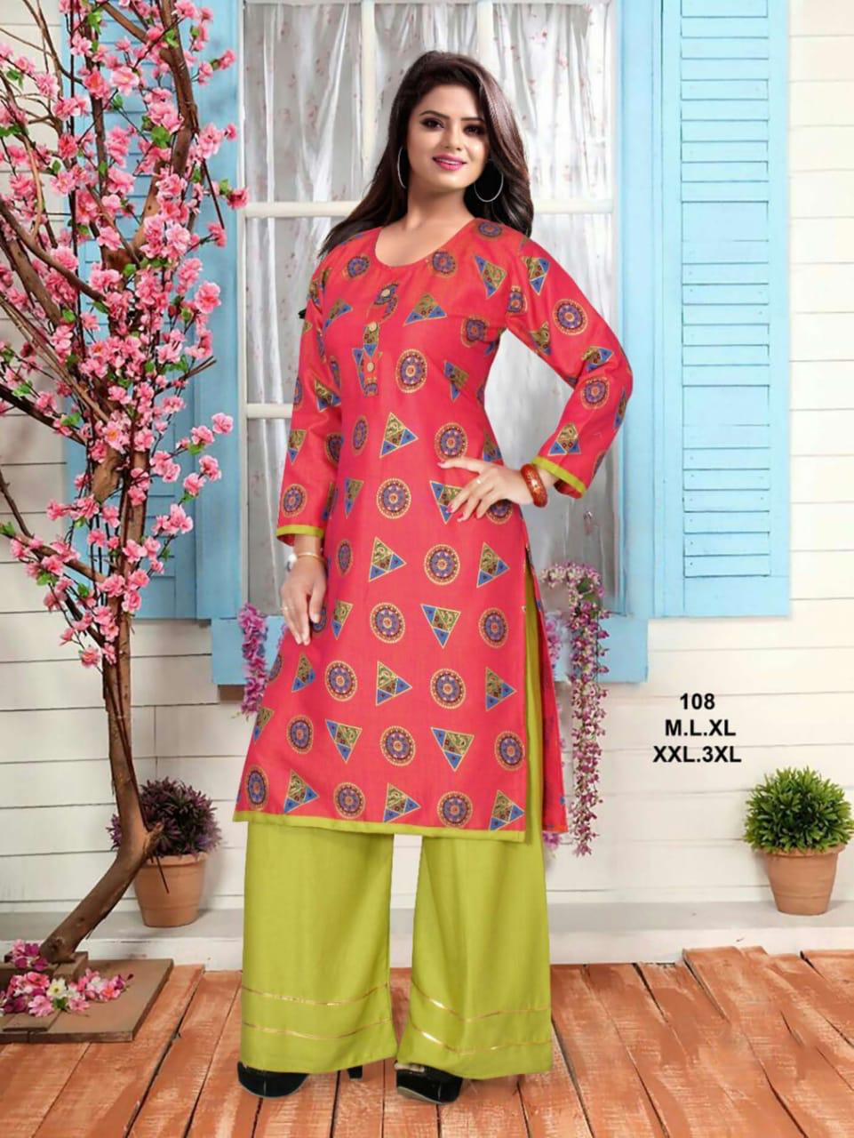 Ft Presents Peehu 2 Collection Of Heavy Rayon Classy Printed Kurti With Bottom