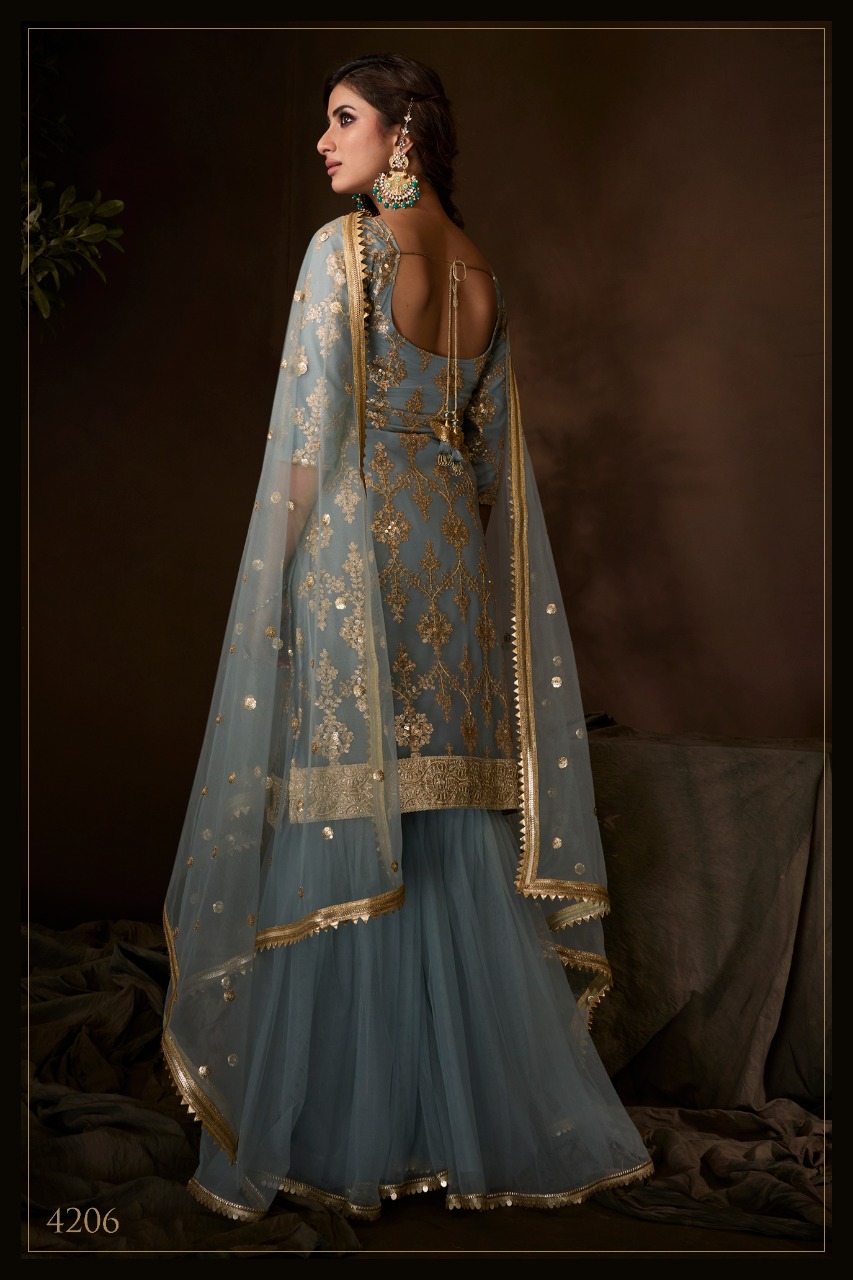 Grey Wedding Wear Salwar Suits Collection
