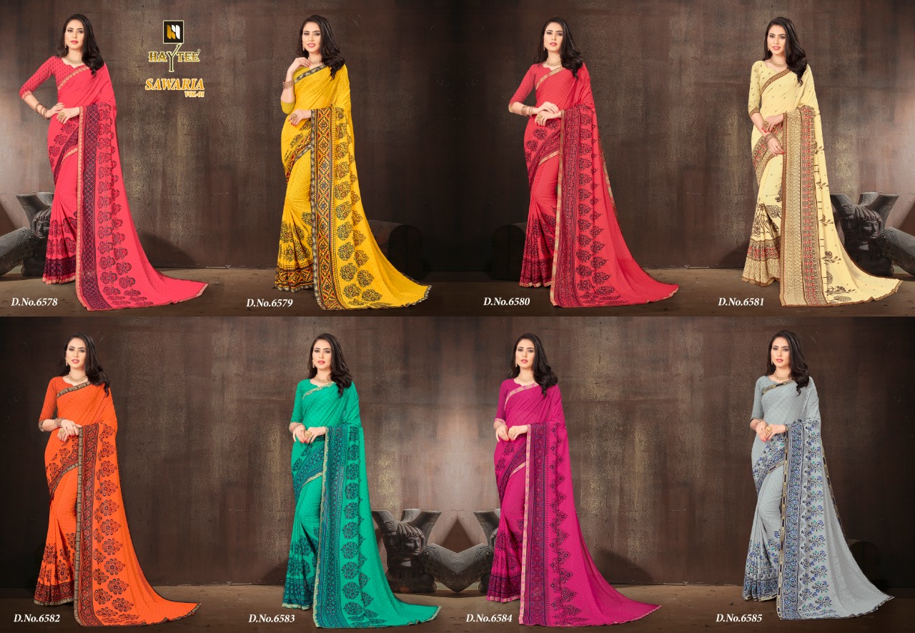 Haytee Presents  Sawariya   Casual Wear  Sarees  Collection