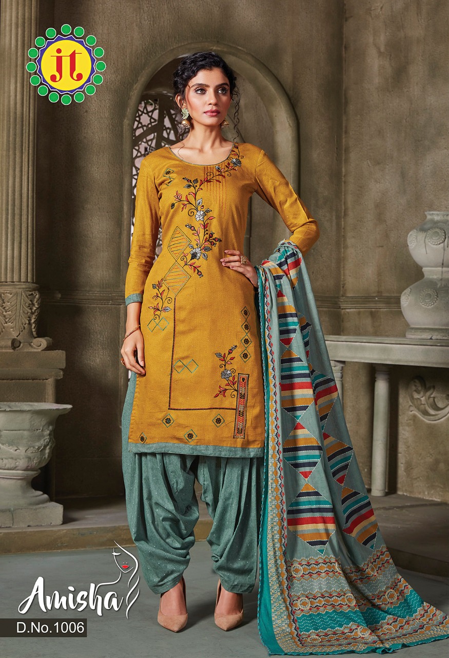 Jt  Presents Amisha  Casual Wear Dress Material