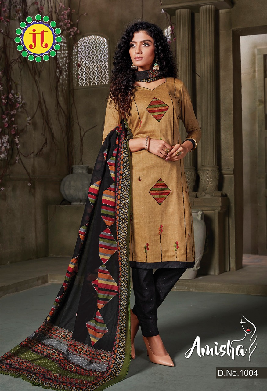 Jt  Presents Amisha  Casual Wear Dress Material
