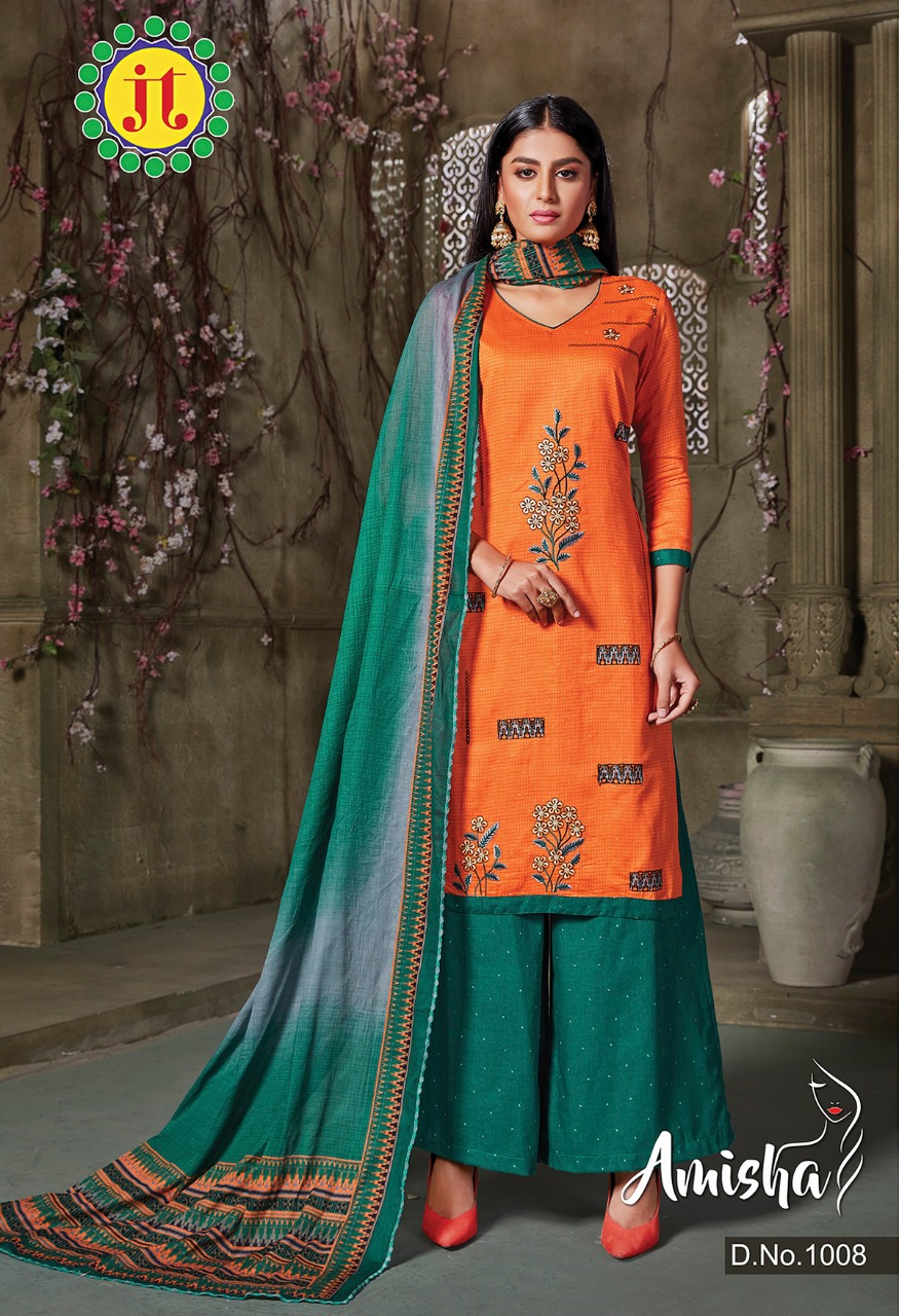 Jt  Presents Amisha  Casual Wear Dress Material