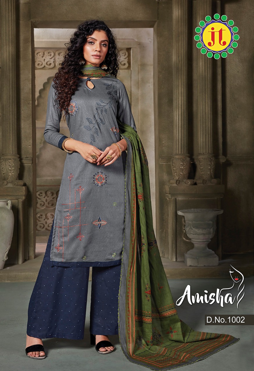 Jt  Presents Amisha  Casual Wear Dress Material