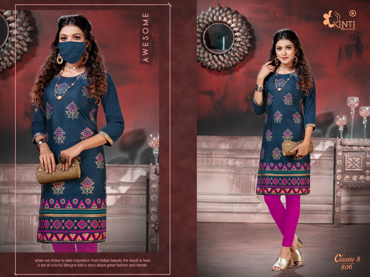 Kinti Presents  Classic Vol 8 Casual Wear Kurti