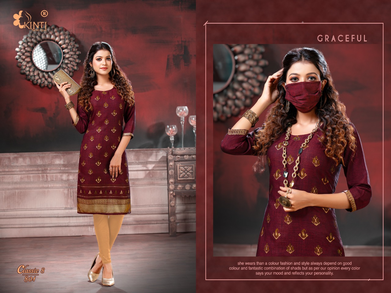 Kinti Presents  Classic Vol 8 Casual Wear Kurti