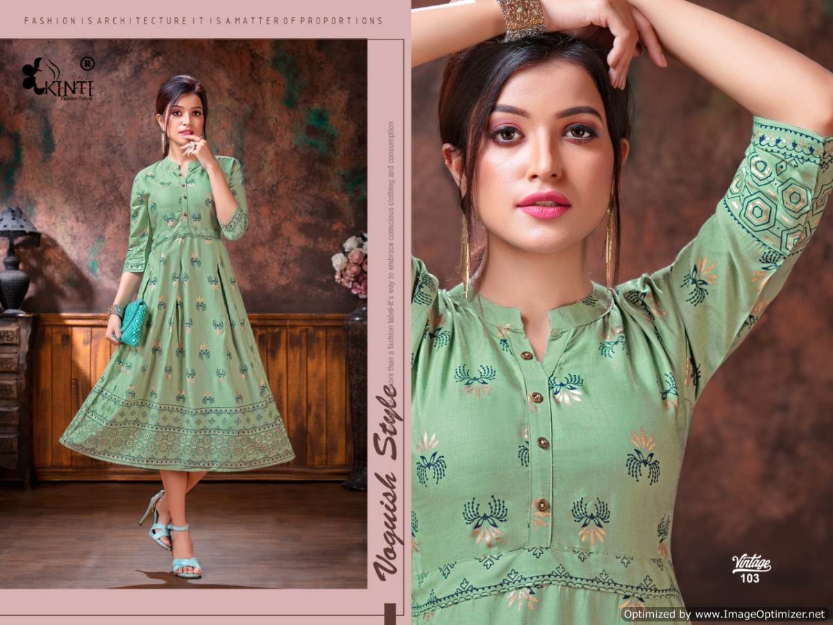 Kinti Presents  Vintage Vol  2 Printed Kurti Collection