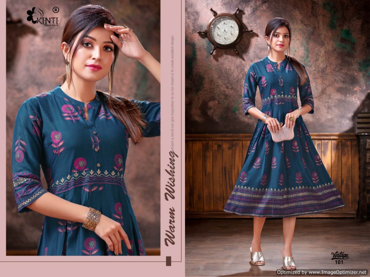 Kinti Presents  Vintage Vol  2 Printed Kurti Collection
