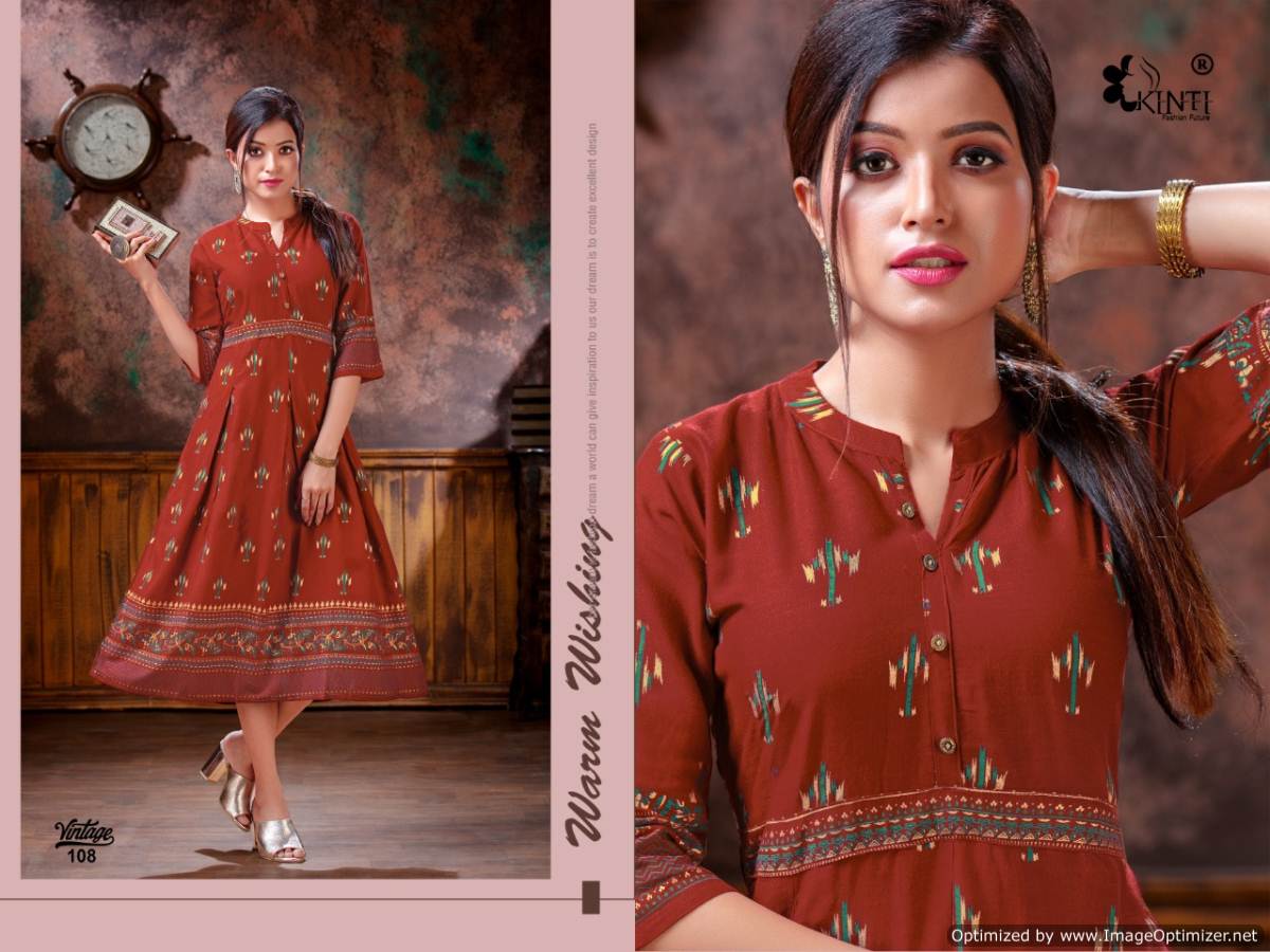 Kinti Presents  Vintage Vol  2 Printed Kurti Collection