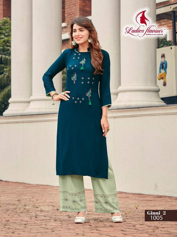 Ladies Flavour Presents  Ginni Vol  3 Kurti With Bottom Collection