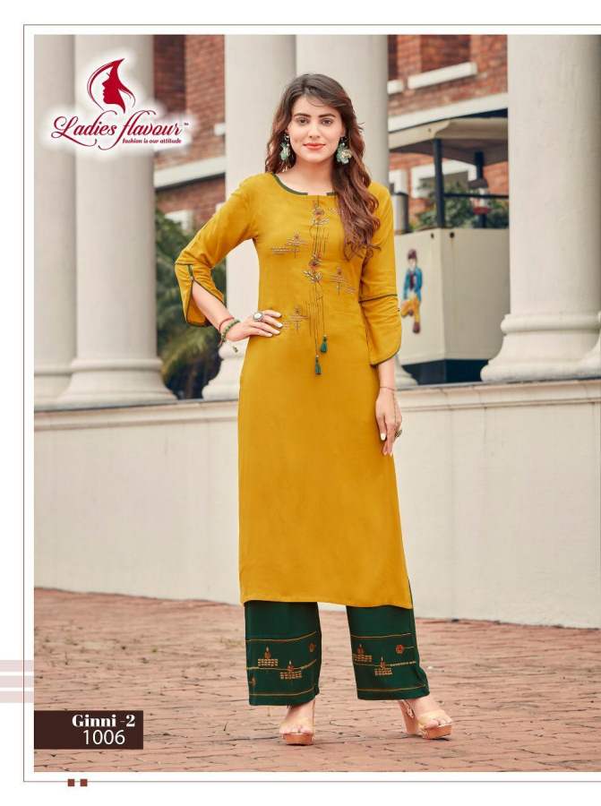 Ladies Flavour Presents  Ginni Vol  3 Kurti With Bottom Collection