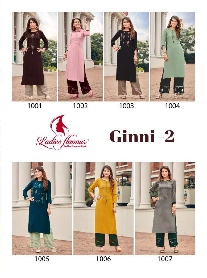 Ladies Flavour Presents  Ginni Vol  3 Kurti With Bottom Collection