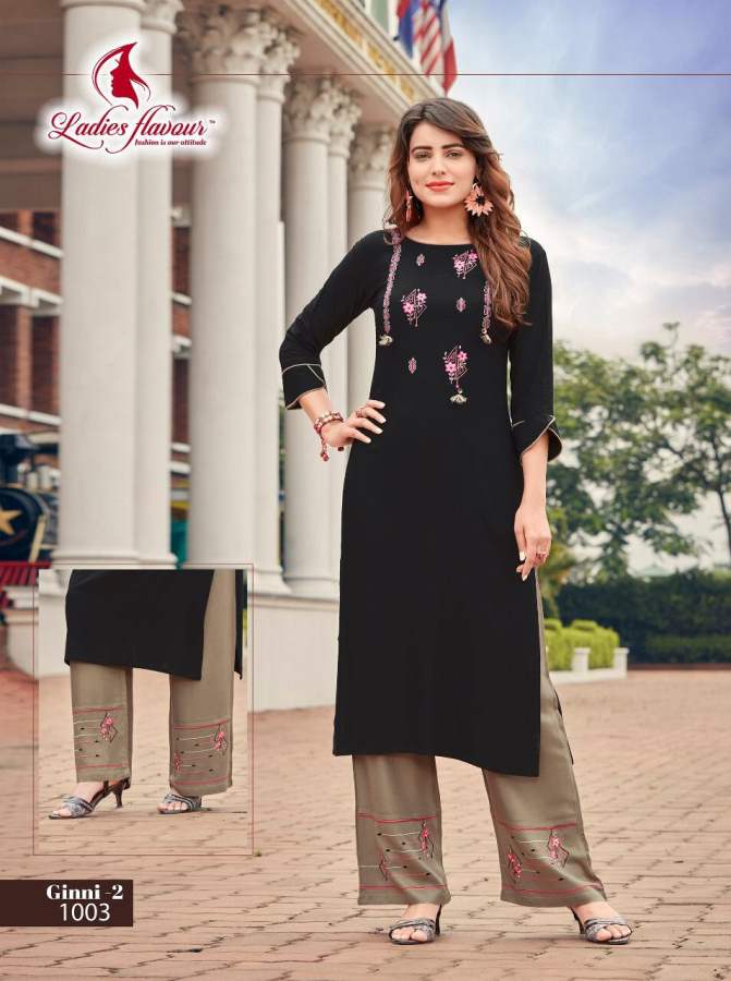 Ladies Flavour Presents  Ginni Vol  3 Kurti With Bottom Collection