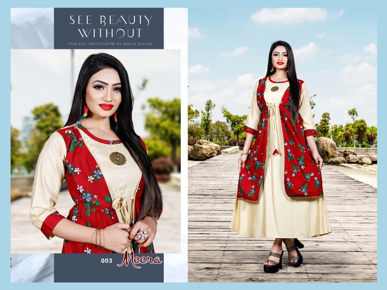 Meera Long Anarkali Style Kurtis Catalogue