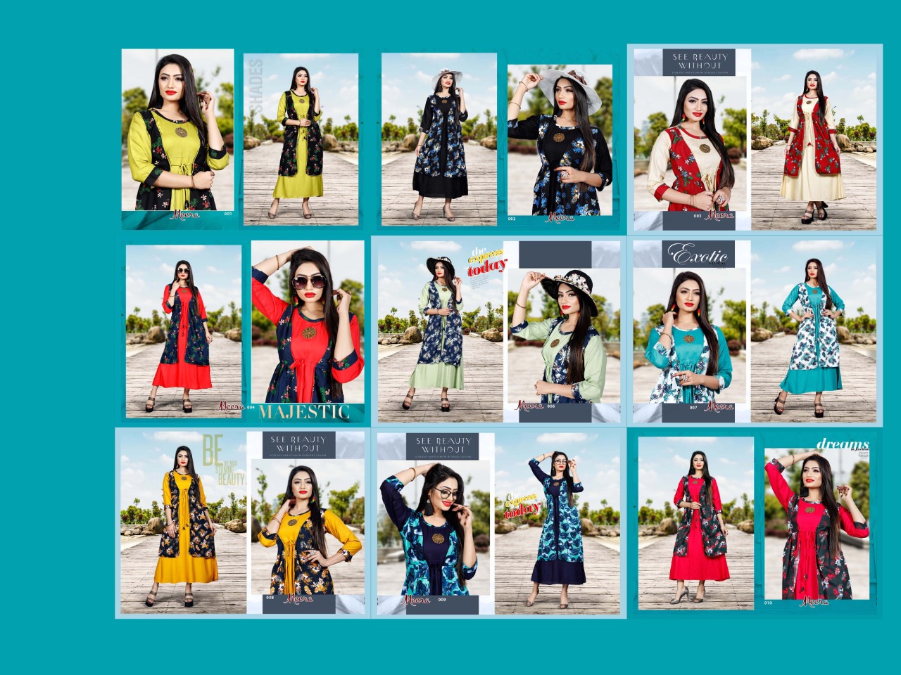 Meera Long Anarkali Style Kurtis Catalogue