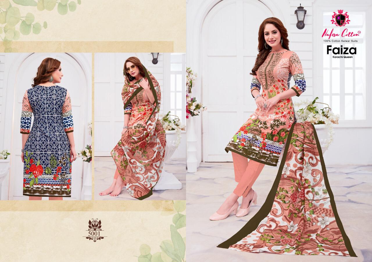 Nafisa Presents  Faiza  Vol 5 Printed Cotton Dress Material