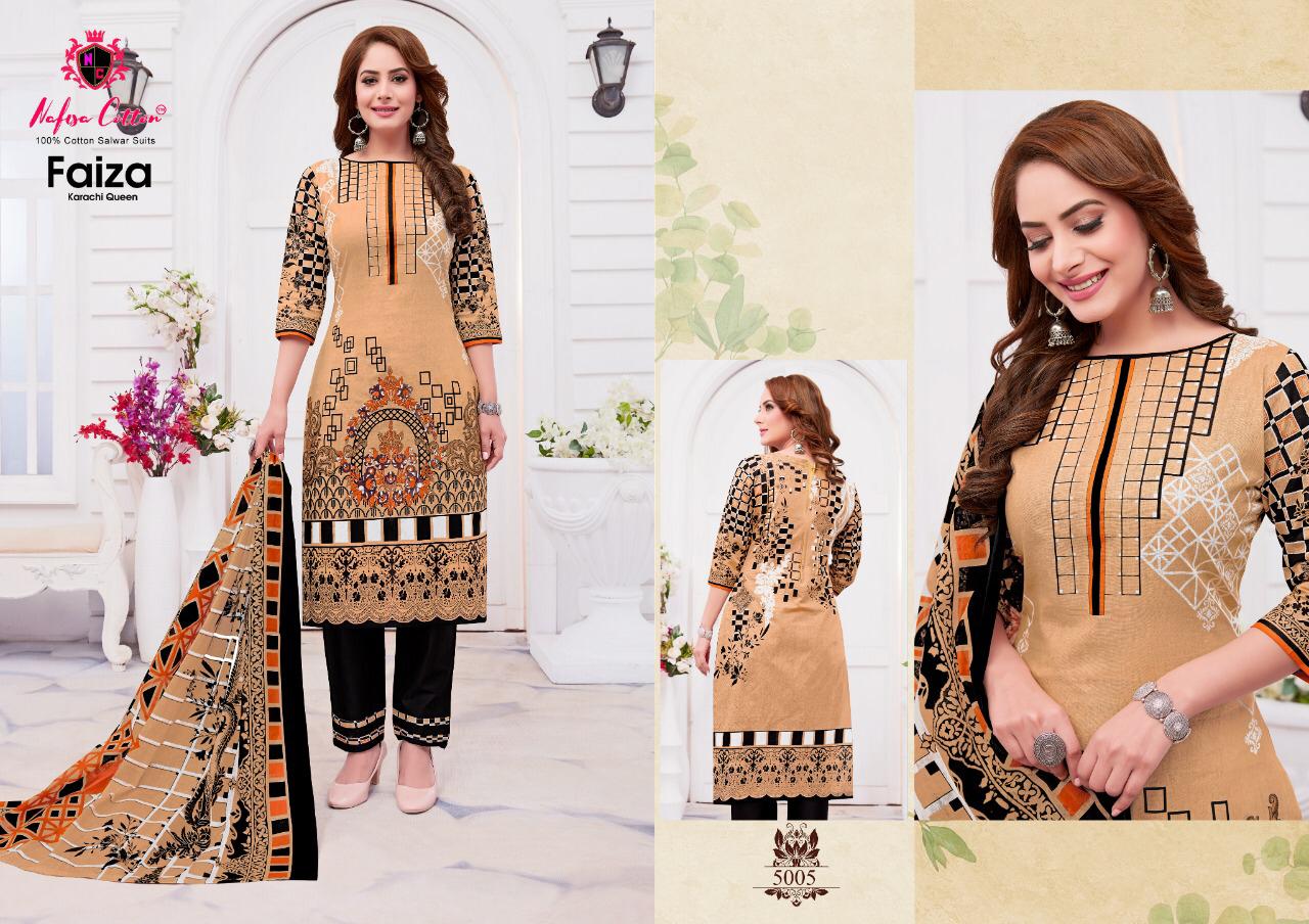 Nafisa Presents  Faiza  Vol 5 Printed Cotton Dress Material
