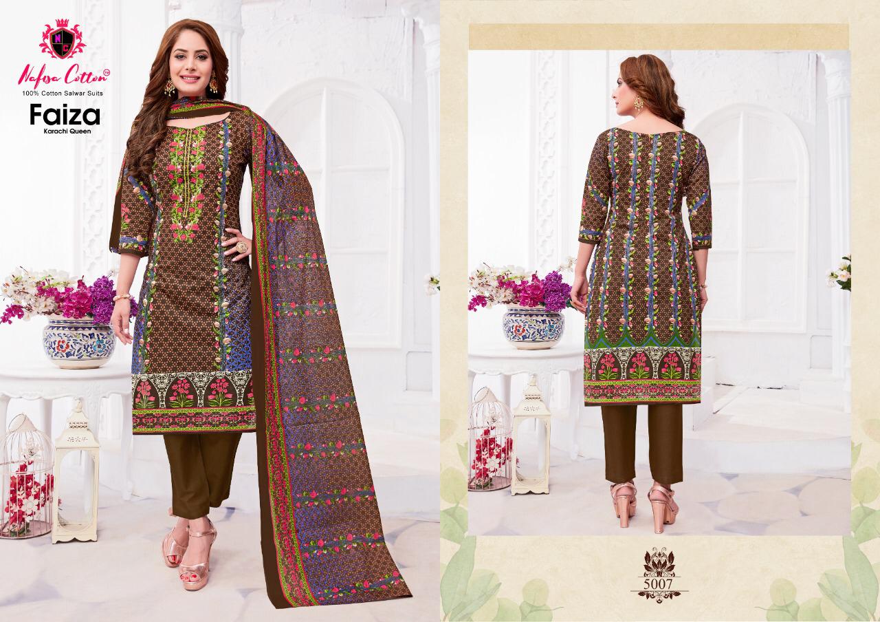 Nafisa Presents  Faiza  Vol 5 Printed Cotton Dress Material