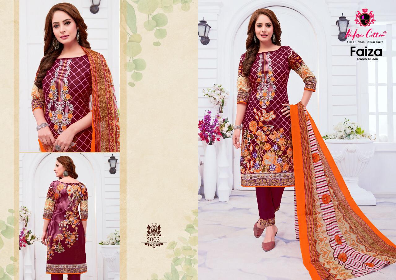 Nafisa Presents  Faiza  Vol 5 Printed Cotton Dress Material