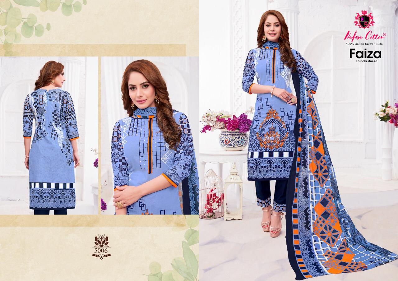 Nafisa Presents  Faiza  Vol 5 Printed Cotton Dress Material